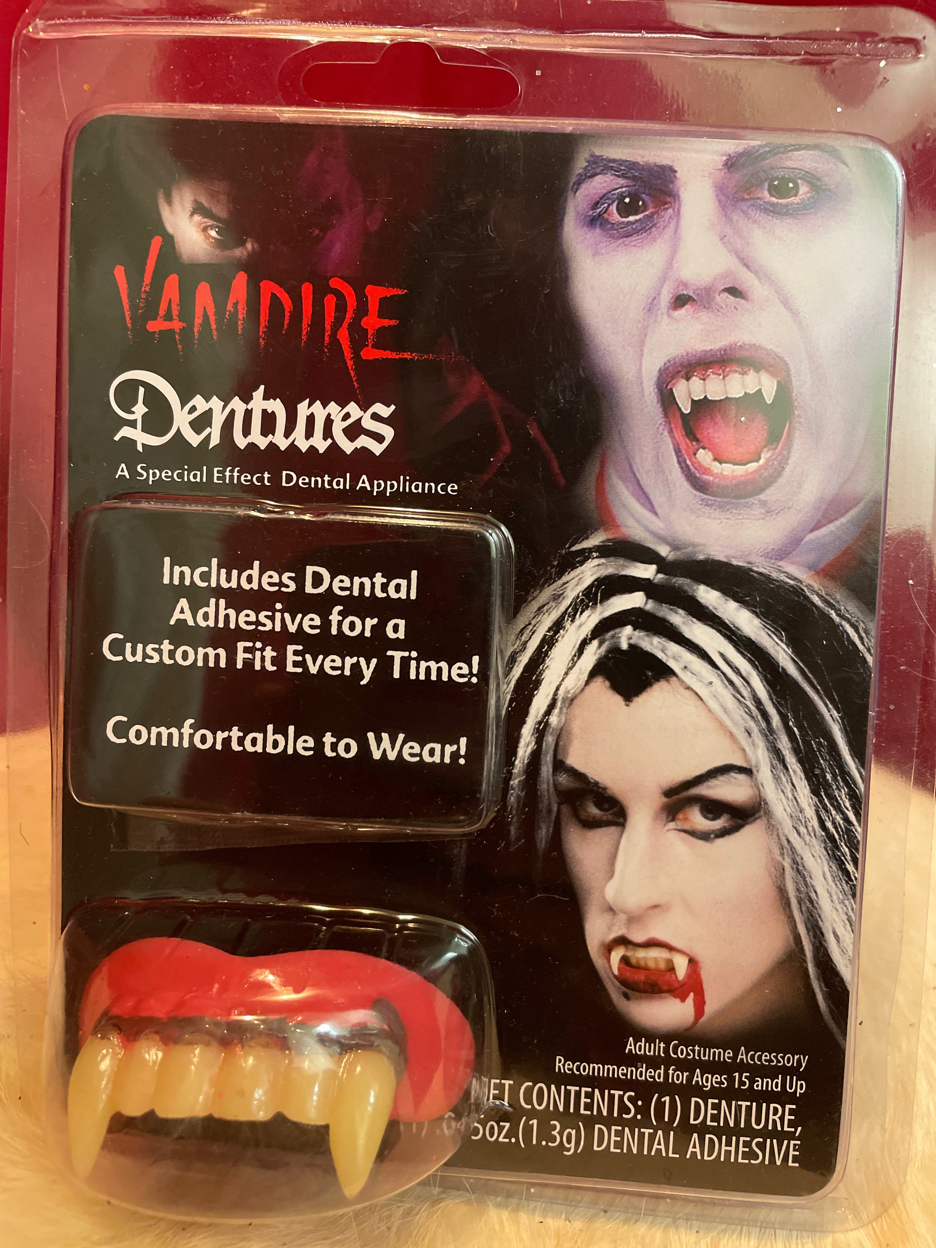 Vampire Fangs With Dental Putty – Single Teeth For Halloween Costume By Smiffys